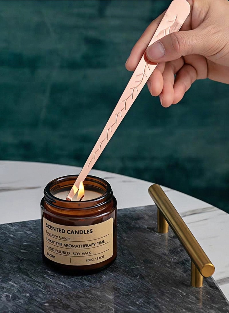 طقم شموع معطرة 4 قطع معدنية ( وردي ذهبي ) - Image 5