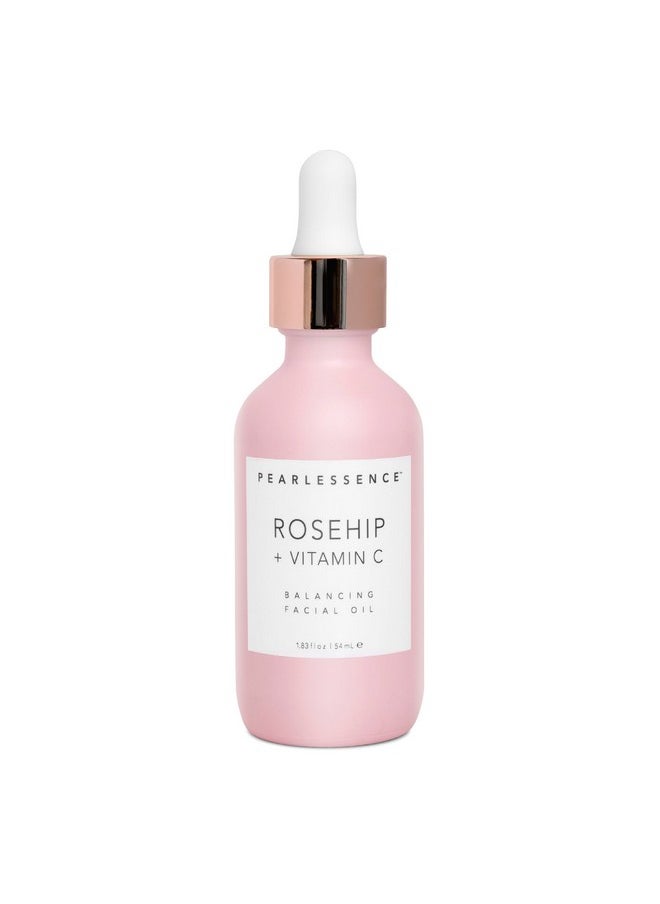 Pearlessence Rosehip Balancing Facial Oil + Rosehip Fruit Oil & Vitamin C Daily Hydration To Help Balance & Revive Skin Made In Usa & Cruelty Free  - Image 1