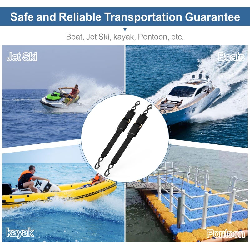 Oavostd 1208LB Heavy Duty Boat Tie Down Straps to Trailer, Anti-Corrosion 2" x 48" Adjustable Boat Trailer Straps for Trailering Safety with Jet Ski, Boat, Kayak, Pontoon, etc. - Image 4