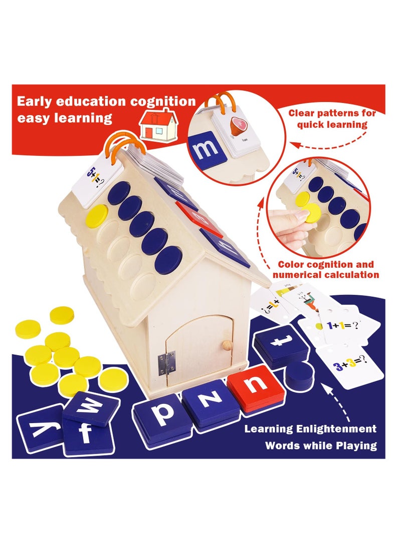 Excefore Wooden CVC Word Spelling Games, Alphabet Puzzle Reading Blocks Toy, Addition and Subtraction Montessori Toys, Matching Letters Spelling Games, Gift for Preschool Kindergarten - Image 5