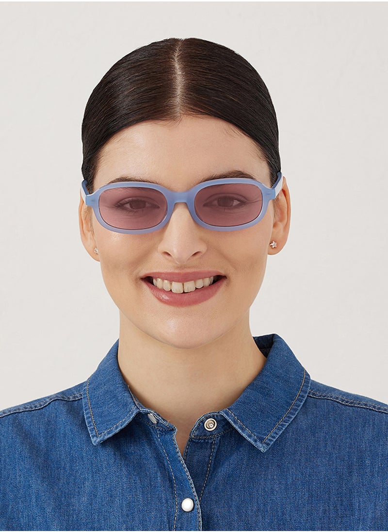 Blackout Ruby,Women Sunglasses, Rectangle Sunglasses, UV Protection: UV400 (Blue,Red)  - Image 4