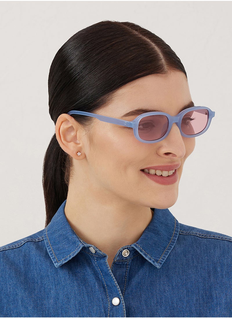 Blackout Ruby,Women Sunglasses, Rectangle Sunglasses, UV Protection: UV400 (Blue,Red)  - Image 5