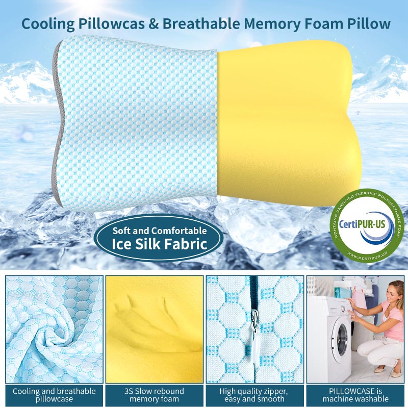 Polovo Cervical Neck Pillow for Pain Relief, Contour Memory Foam Pillows for Sleeping, Ergonomic Pillow Orthopedic Cooling Pillow Bed Pillow Neck Support for Side Back Stomach Sleepers - Image 5