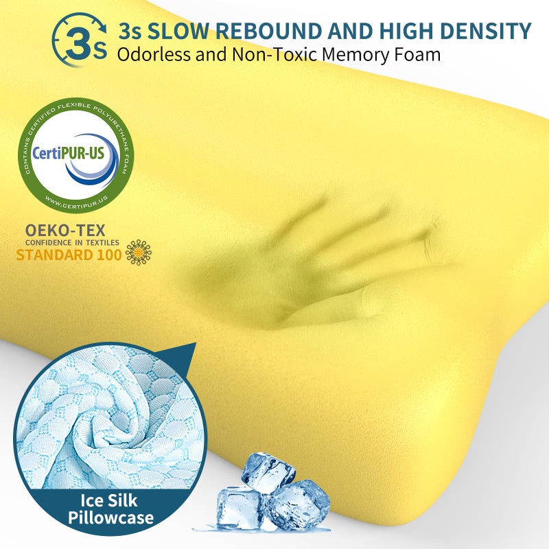 Polovo Cervical Neck Pillow for Pain Relief, Contour Memory Foam Pillows for Sleeping, Ergonomic Pillow Orthopedic Cooling Pillow Bed Pillow Neck Support for Side Back Stomach Sleepers - Image 4