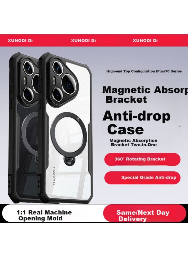 Xundd 360° Rotating Stand Magnetic Adsorption Protective Case For Huawei P40 Pro/p40 Pro+ Anti-drop Shockproof Cover Full Protection Case For Camera Lens Uni - Image 1