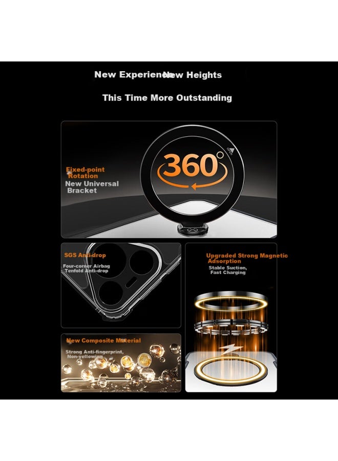 Xundd 360° Rotating Stand Magnetic Adsorption Protective Case For Huawei P40 Pro/p40 Pro+ Anti-drop Shockproof Cover Full Protection Case For Camera Lens Uni - Image 3