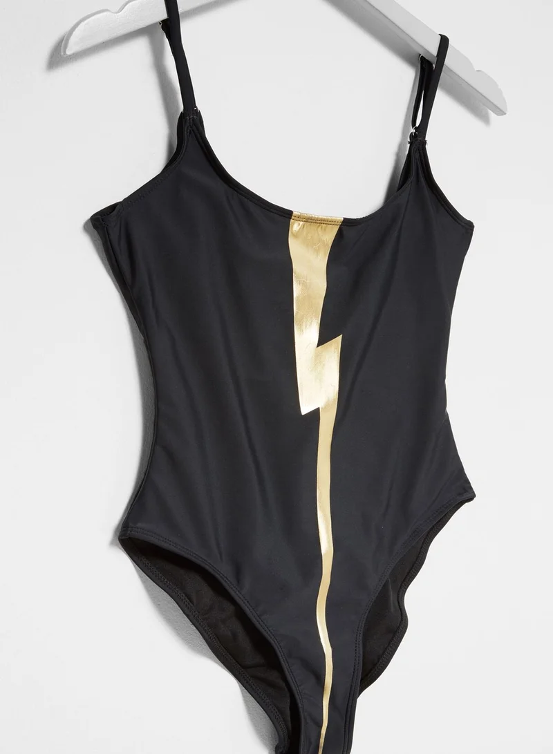 Missguided Lightening Bolt Swimsuit