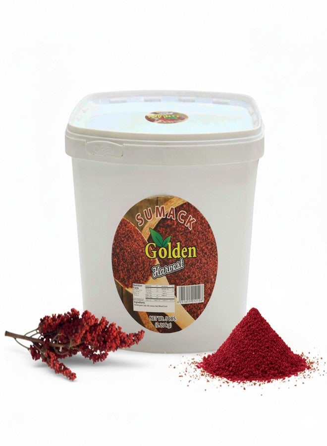Golden Harvest Sumac Spice Powder | Non GMO | Tangy Lemon Like Taste | Ground Sumac Spice | Perfect For Seasoning, Salads, Marinades, Mediterranean & Middle-Eastern Cuisine, 5lbs (2.26kg) Bulk Pack - Image 1