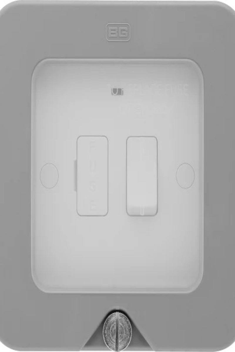 WP53 Switched FCU with LED indicator & flex outlet W/P IP66; Grey