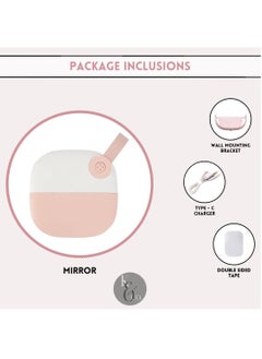 KASTWAVE Rechargeable Travel Makeup Mirror with LED Lights, Compact Dimmable Mirror with 3 Light Colors & Adjustable Brightness, Small Portable Vanity Mirror Handheld for Bags  - Image 5