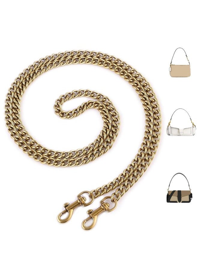 OAikor Metal Flat Chunky Chain Strap Replacement for Purse Shoulder Bag Handbag Straps Accessory 43" 110 CM with Metal Buckles(Copper Golden) - Image 1