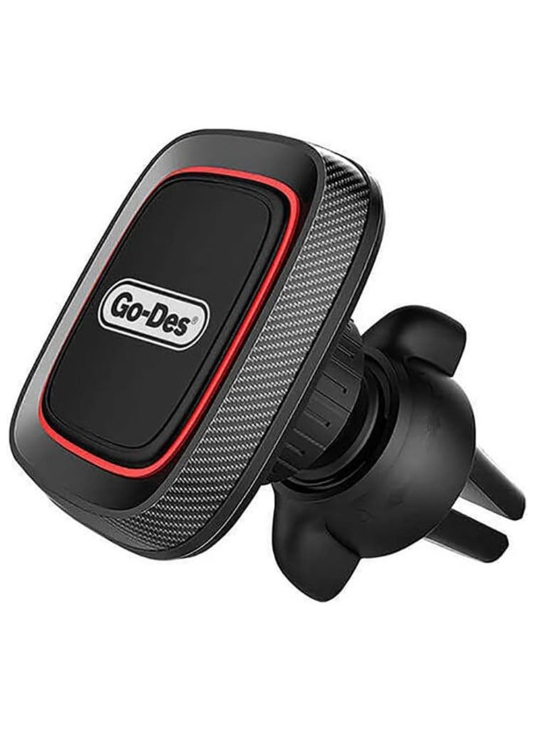 GO-DES GD-HD611 Car Air Vent Magnetic Phone Holder,360 Degree Rotation Mobile Car Mount Compatible with iPhone 14 Mini/iPhone 13/13 Pro / 13 Pro Max/iPhone 12 Series Black (Type A)  - Image 1