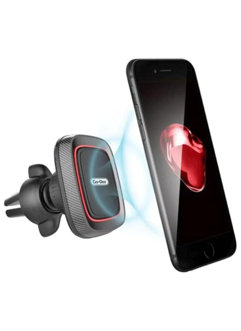 GO-DES GD-HD611 Car Air Vent Magnetic Phone Holder,360 Degree Rotation Mobile Car Mount Compatible with iPhone 14 Mini/iPhone 13/13 Pro / 13 Pro Max/iPhone 12 Series Black (Type A)  - Image 2