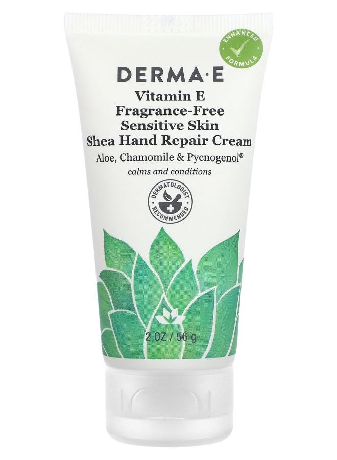 derma-e Sensitive Skin Shea Hand Repair Cream Vitamin E Fragrance-Free 2 oz (56 g)