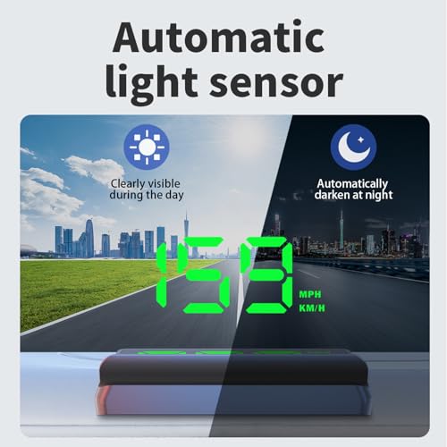 AZIJYV Heads up Display for Cars Digital Speedometer for Car,Speedometer with Overspeed Warning & Auto Brightness Adjustment,speedometer for car with Real-Time Speed Projection for All Vehicles - Image 5