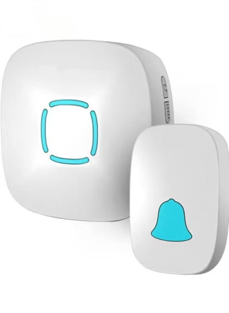 كابتن تيك طقم جرس باب لاسلكي مقاوم للماء مع 36 نغمة قابلة للتعديل بحجم 1000 قدم يعمل مع جرس باب فلاش LED للصوت للمنزل (جهاز استقبال واحد × زر ضغط واحد) - Image 1