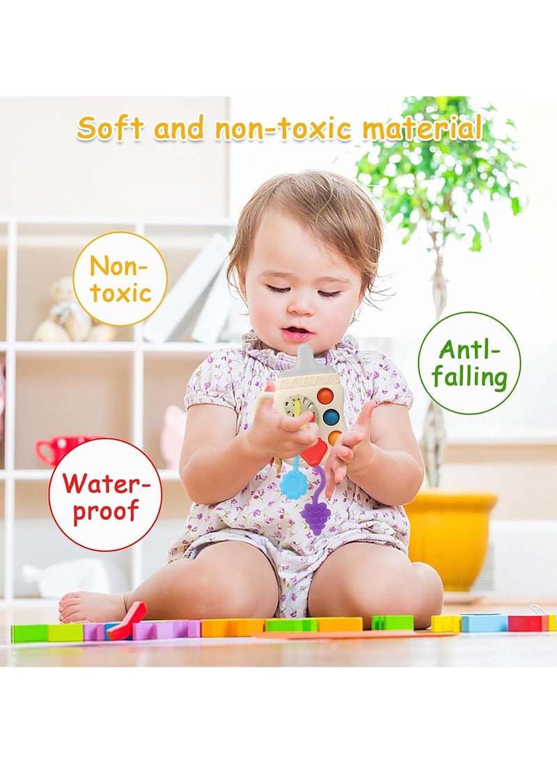 Mr. Penda Baby Montessori Toys, Baby's Sensory Toy, Food Grade Silicone Pull String Activity Toy, Baby Travel Toy, Teething Press Ball Feeding Bottle Toy, Baby Toys for 1-3 Years Old (Random Color)  - Image 5