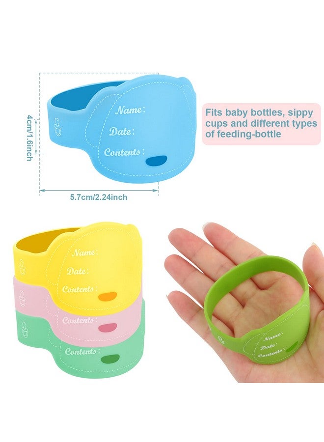 Eersida 12 Pcs Baby Bottle Labels For Daycare Silicone Daycare Bottle Labels Day Care Essentials Reusable Waterproof Water Bottle Name Bands In Shape Design With Marker Pens 6 Colors (Dog Style)  - Image 3