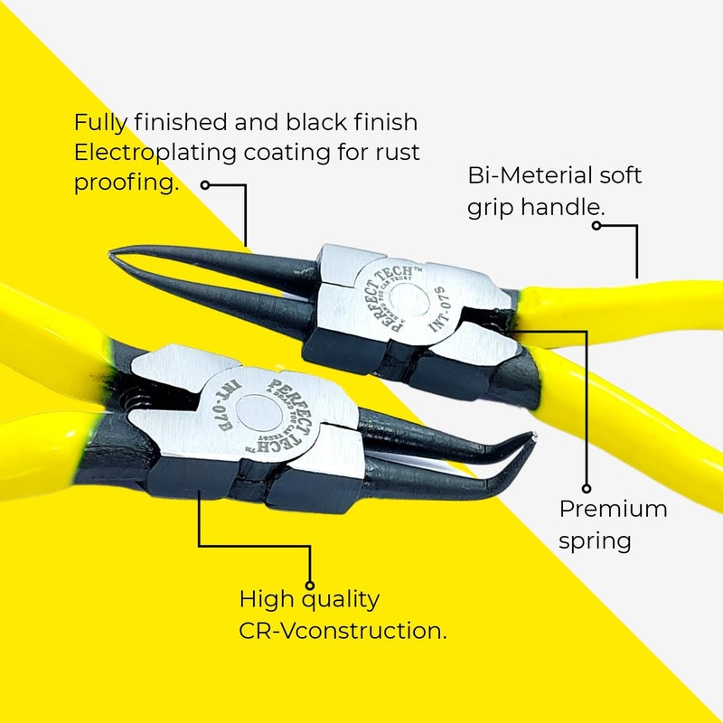 PERFECT TECH 122MM/5" Circlip Plier/ 5" Snap Ring Lock Plier (Internal Bend & Internal Straight) - Image 2