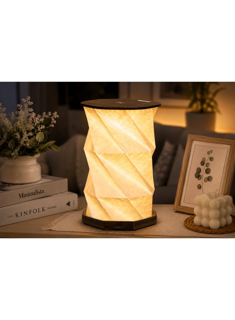 PSFS Rechargeable Foldable Led Table Lamp With Touch Control, 3 Color Modes, Usb Charging, Modern Decorative Desk Lamp For Bedroom, Living Room & Office - Image 1