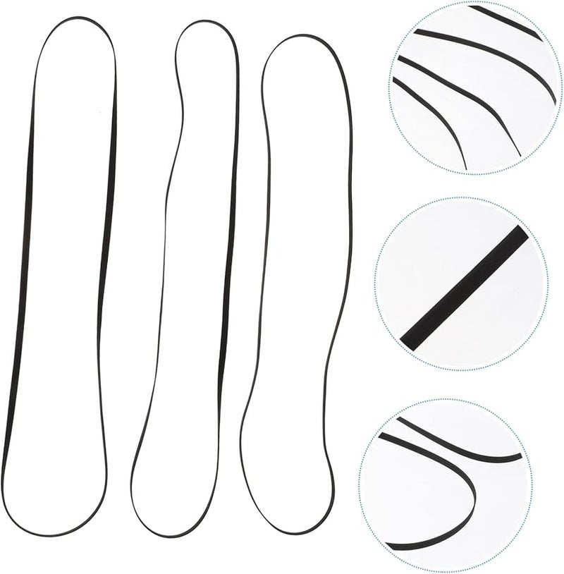 Lurrose 3 Pack Black Rubber Phonograph Belt for Turntable Record Player - Image 3