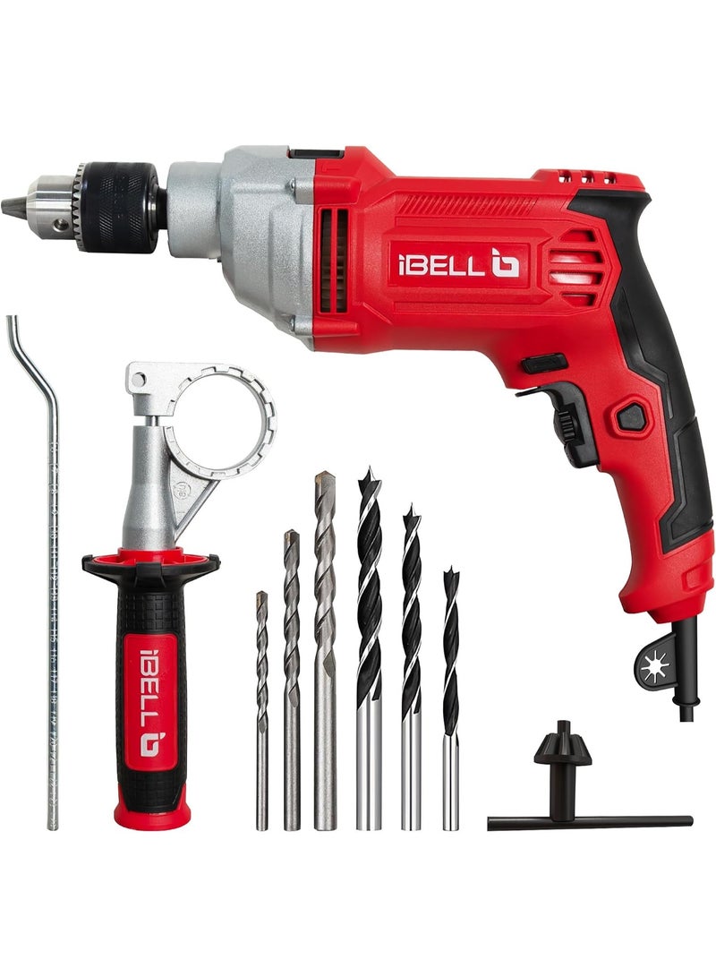 iBELL Industrial Impact Drill ID13-30,1100W, Copper Armature, Chuck 13mm manual, 0-3000 RPM, 2 mode selector, Forward/Reverse with variable speed - Image 1