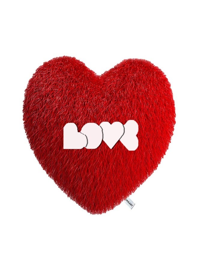 PICKKART PriMaryHoMe Love Heart Pillow Gift Items for Girlfriend/Boyfriend/Husband/Wife/Couples - Love Heart Shape Pillow - Lovely Gift for Love One (Fire Red) - Image 1