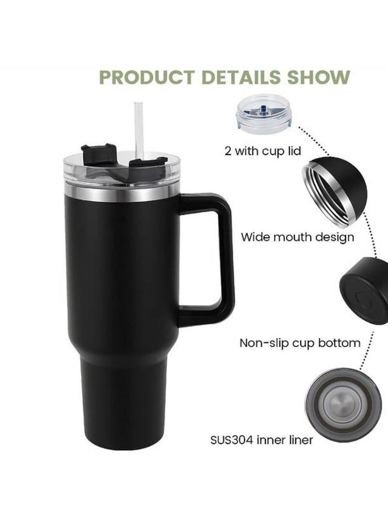 Lukadah Stainless Steel Vacuum Insulated Tumbler 1200ML With Handle & Straw Lid – Large Double Wall Insulated Travel Mug – Keeps Drinks Hot 12H Cold 24H – Leak Resistant Reusable Cup for Gym, Office, Car, Outdoor - Multicolour - Image 3