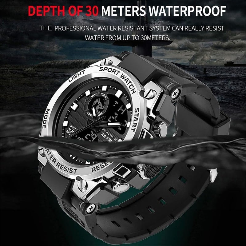 أكس سبرينج ساعات X Spring للرجال، ساعة يد رقمية فاخرة بشاشة LED، ساعة رياضية مقاومة للماء للأنشطة الخارجية والارتداء اليومي، ساعة رجالية أنيقة - Image 5