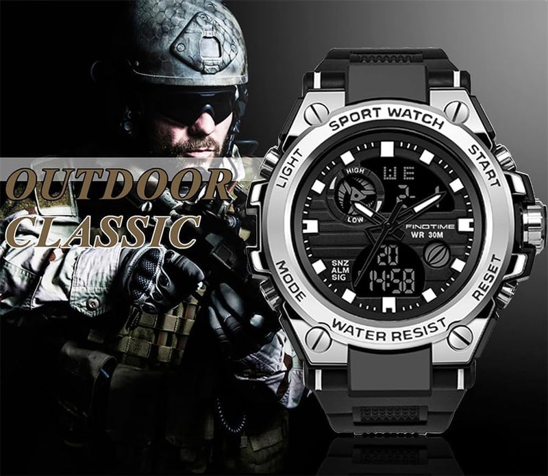 أكس سبرينج ساعات X Spring للرجال، ساعة يد رقمية فاخرة بشاشة LED، ساعة رياضية مقاومة للماء للأنشطة الخارجية والارتداء اليومي، ساعة رجالية أنيقة - Image 3