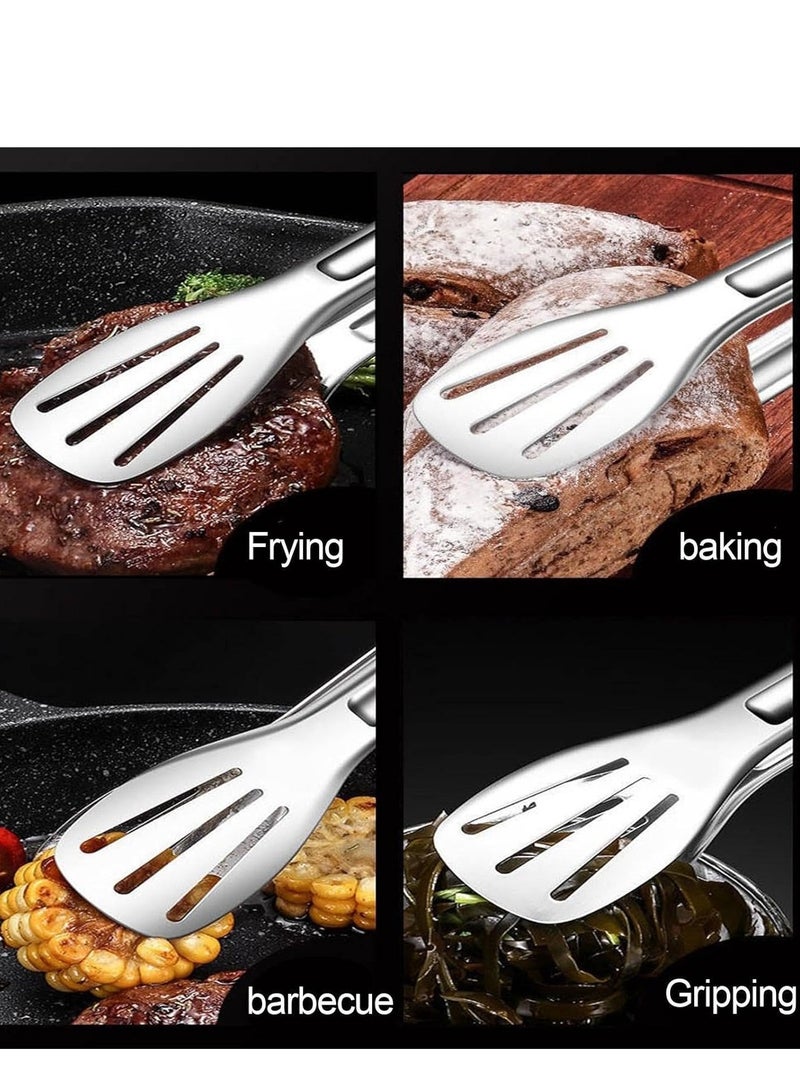 HOME ZONE 1 Pack  Silver Serving Tongs Metal Serving Tongs for buffet party 9 Inch - Image 4