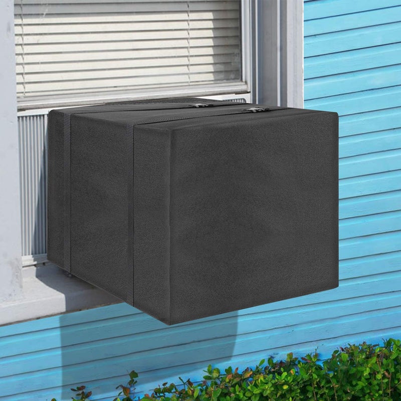Aozzy Air Conditioner Covers For Window Units Ac Covers For Outside Unit Winter Outdoor Heavy Duty Waterproof Insulation Defender With Adjustable Straps 255W x 17H x 205D Inches
