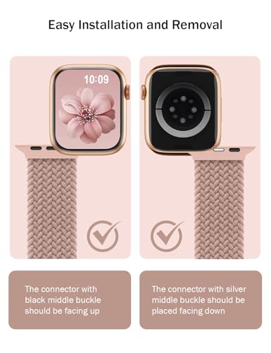 SuperNaNa Braided Stretchy Band Compatible with Apple Watch Bands 38mm 40mm 41mm 42mm 46mm 44mm 45mm 49mm for Women Men, Nylon Sport Strap Solo Loop for iWatch bands Series SE 11 10 9 8 7 6 5 4 3 Ultra 3 2 1 - Image 3