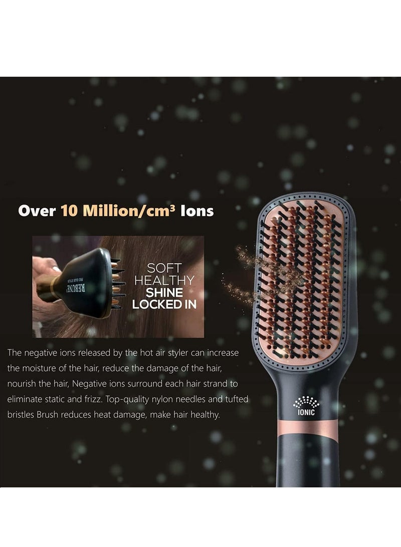 REBENUO Hair Styler One-Step Hot Air Stylers 1300W Hair Dryer & Volumizer Styler Hot Air Brush (Black) - Image 3