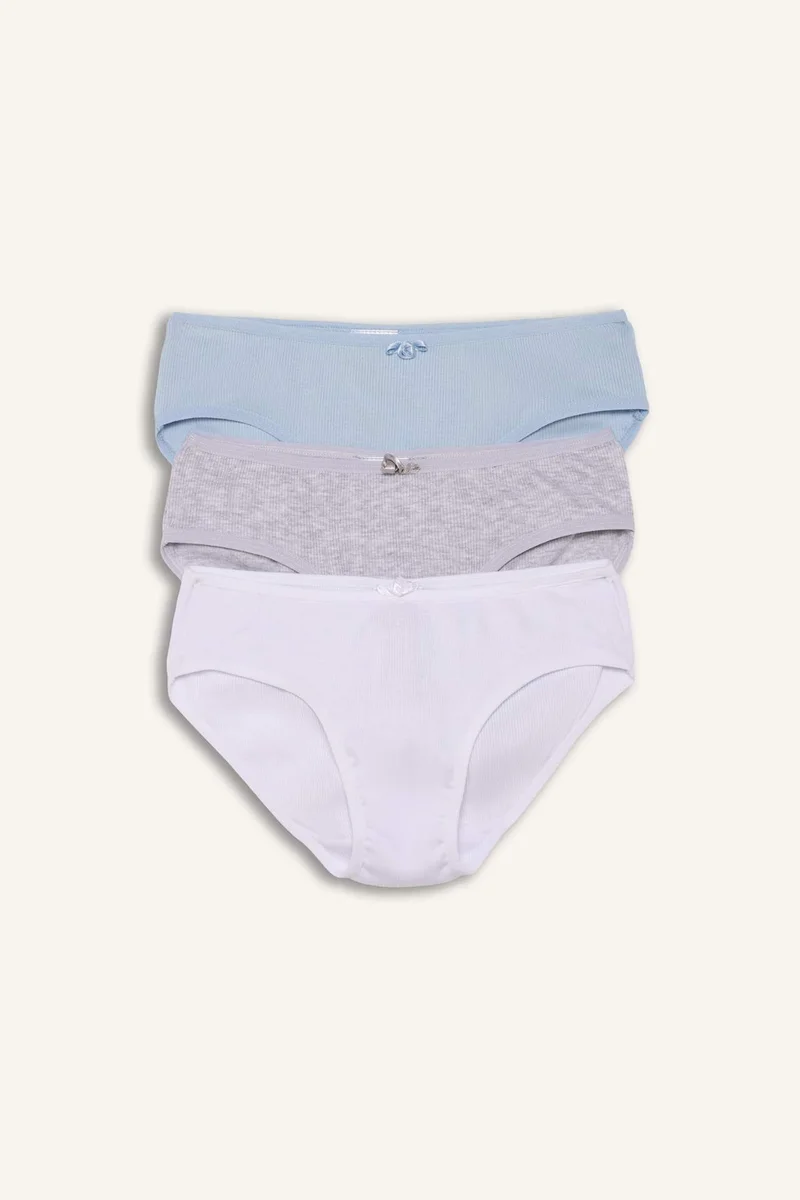 ديفاكتو Girl Ribbed 3 Piece Panties
