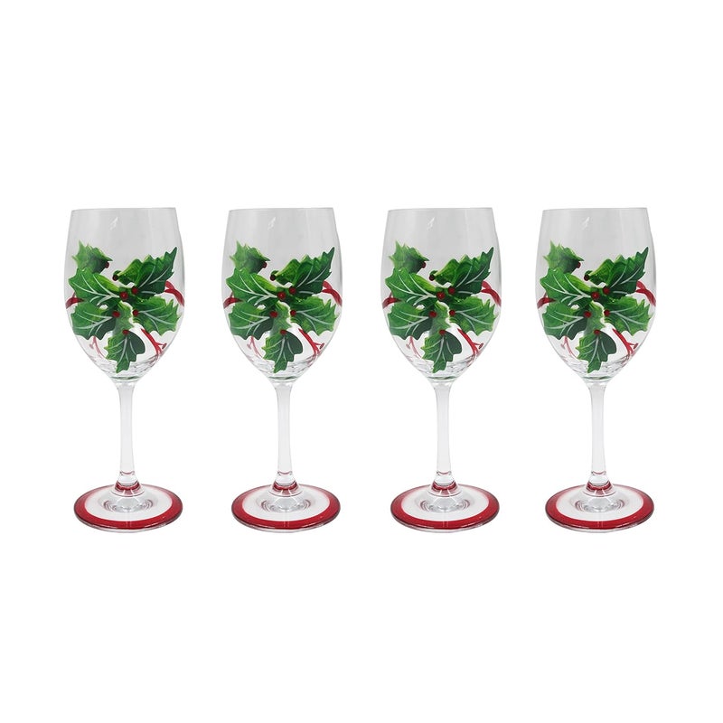 Jades Christmas Theme Wine Glasses Set of 4 C - Image 1