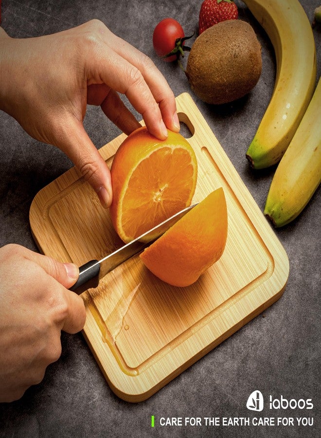 laboos 2-Pack Small Bamboo Cutting Boards with Juice Groove | 7x7 Inch Mini Chopping Boards for Fruit, Cheese, Baby Food, Dorm & Travel | Lightweight & Compact Square Wood Board Set - Image 3
