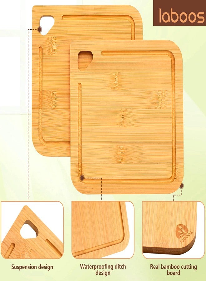 laboos 2-Pack Small Bamboo Cutting Boards with Juice Groove | 7x7 Inch Mini Chopping Boards for Fruit, Cheese, Baby Food, Dorm & Travel | Lightweight & Compact Square Wood Board Set - Image 5