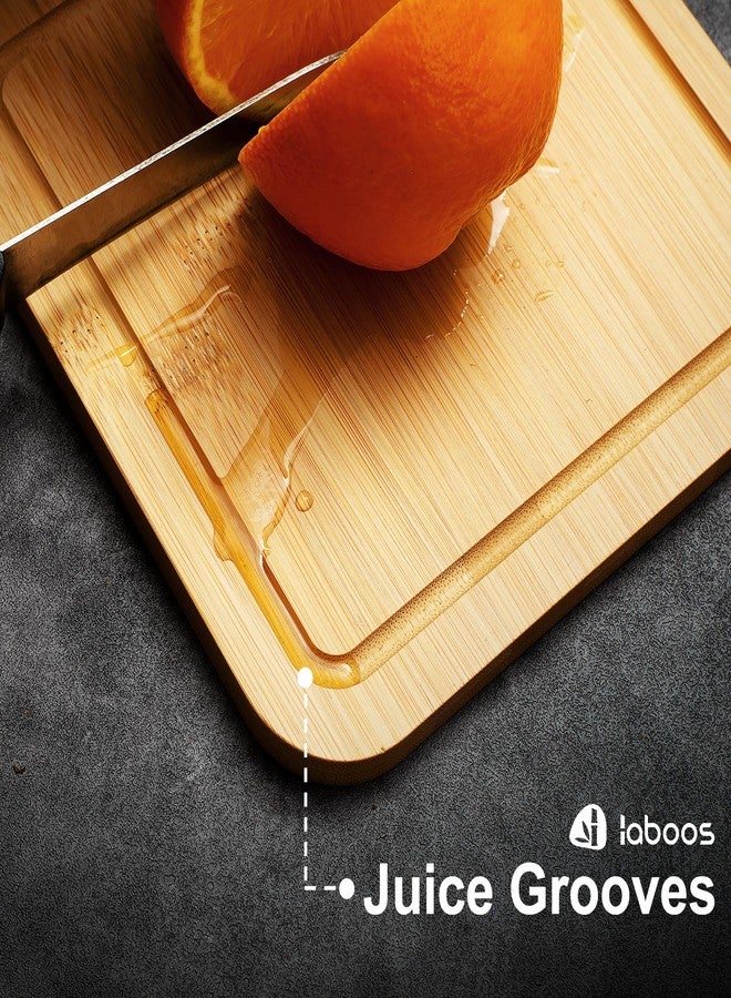 laboos 2-Pack Small Bamboo Cutting Boards with Juice Groove | 7x7 Inch Mini Chopping Boards for Fruit, Cheese, Baby Food, Dorm & Travel | Lightweight & Compact Square Wood Board Set - Image 4