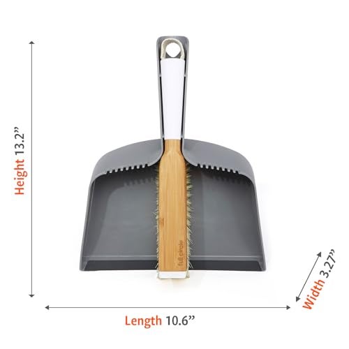 Mastrad Full Circle Clean Team Brush & DustPan Set, White & Grey - Image 3