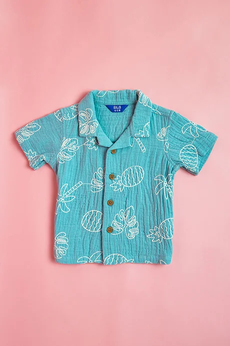 R&b Embroidered Shirt and Shorts Set