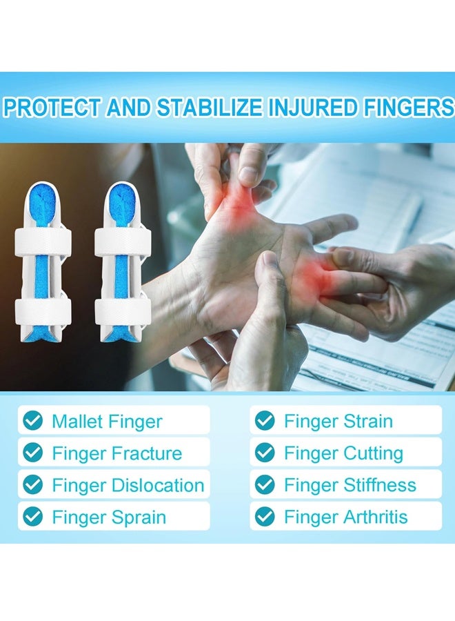 2 Pcs Finger Splint, Adjustable Aluminum Support for Finger Fracture, Sprain and Strain,Breathable Lightweight Finger Braces Joint Stabilizer (Medium) - Image 5
