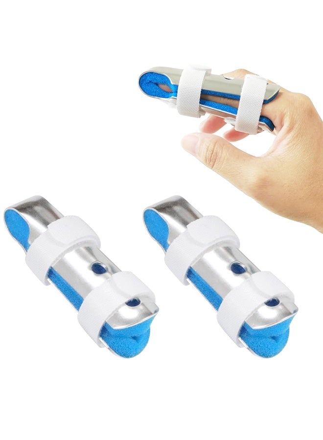 2 Pcs Finger Splint, Adjustable Aluminum Support for Finger Fracture, Sprain and Strain,Breathable Lightweight Finger Braces Joint Stabilizer (Medium) - Image 1