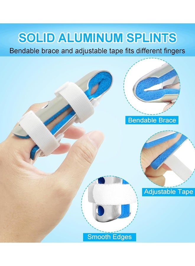 2 Pcs Finger Splint, Adjustable Aluminum Support for Finger Fracture, Sprain and Strain,Breathable Lightweight Finger Braces Joint Stabilizer (Medium) - Image 3