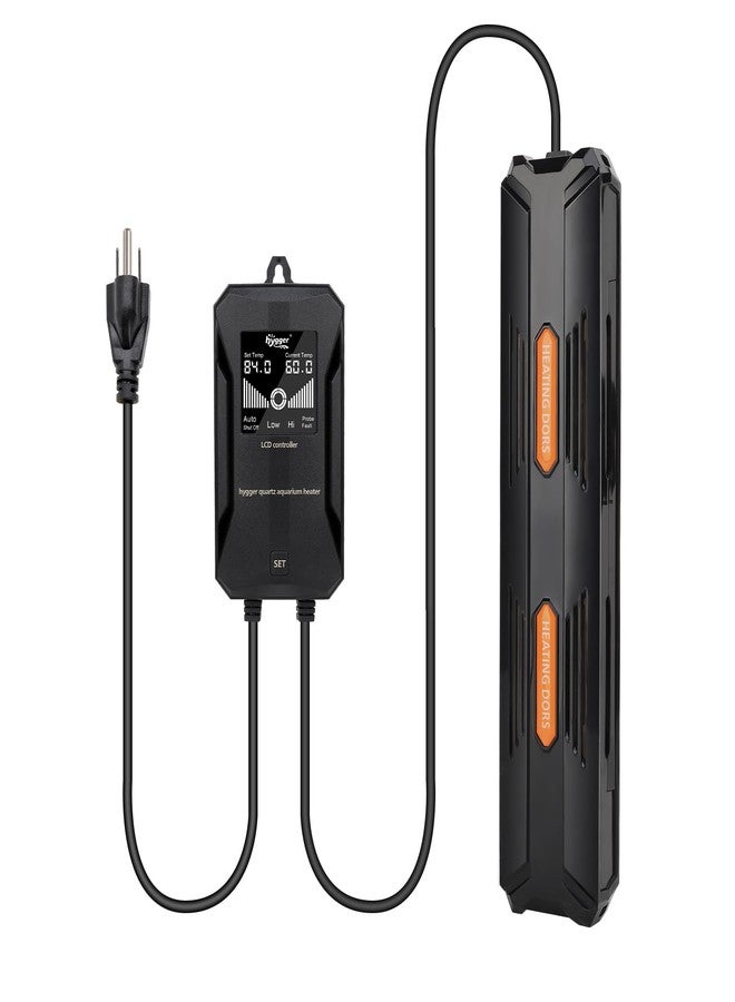هايغر سخان حوض السمك من هيجر، بقدرات 100/200/300/500/800 واط، سخان غاطس لأحواض السمك مزود بحماية من ارتفاع درجة الحرارة وإيقاف تشغيل تلقائي، مع وحدة تحكم رقمية، مناسب لأحواض المياه العذبة والمالحة. - Image 1