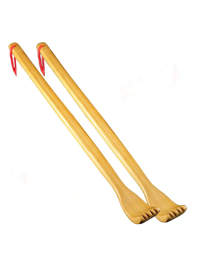 SYOSI 2Pcs Wooden Manual Back Scratchers Massager Long Back Scratcher for Body Relaxation Relieving Discomforts Itching  - Image 1