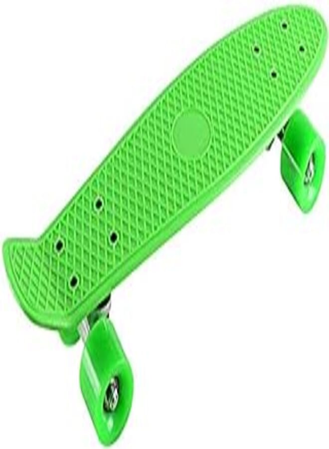 Green skateboard as gift, smooth riding outdoor sports skateboard, retro style cruiser skate boards, durable polypropylene with pu wheels, 56 x 15cm