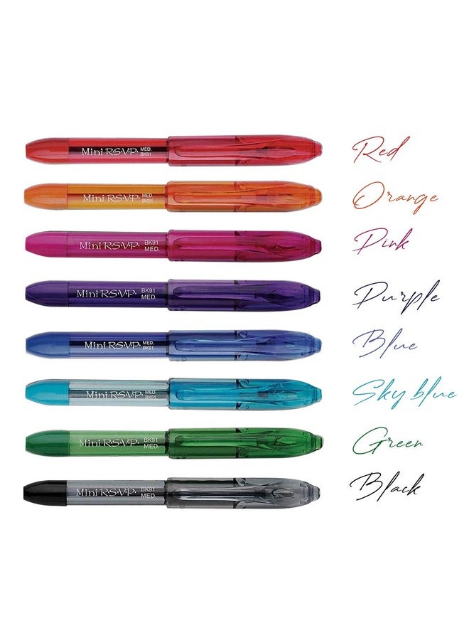 The Mega Deals - Rsvp 8 Mini Pens Ballpoint Pocket Pen Includes A Keyring And Lanyard Necklace - Image 1