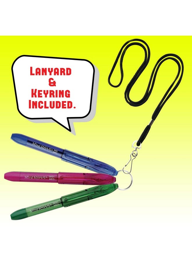 The Mega Deals - Rsvp 8 Mini Pens Ballpoint Pocket Pen Includes A Keyring And Lanyard Necklace - Image 1
