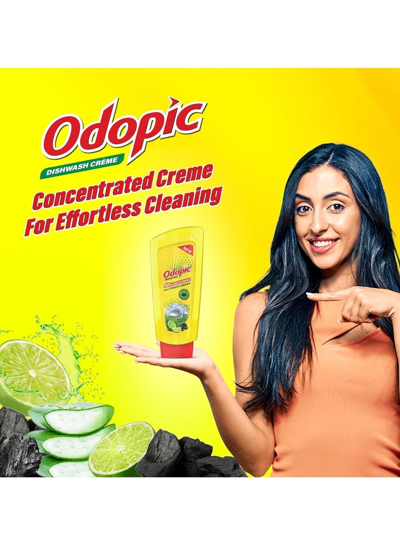 دابر كريم غسول الأطباق دابور أودوبيك بالليمون - 750 مل (جل سائل) مع خلاصة الصبار للأيدي الحساسة، عطر منعش، منظف قوي للدهون يزيل أصعب البقع، فرك أقل بنسبة 50% ولا يترك أي بقايا - Image 4